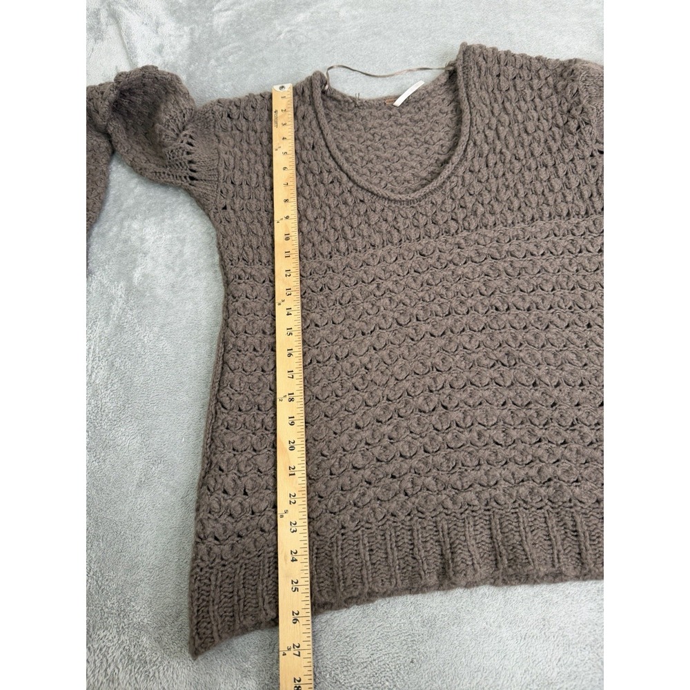 Free People Crashing Waves Pullover Sweater Women's Size Small Brown - Picture 7 of 8